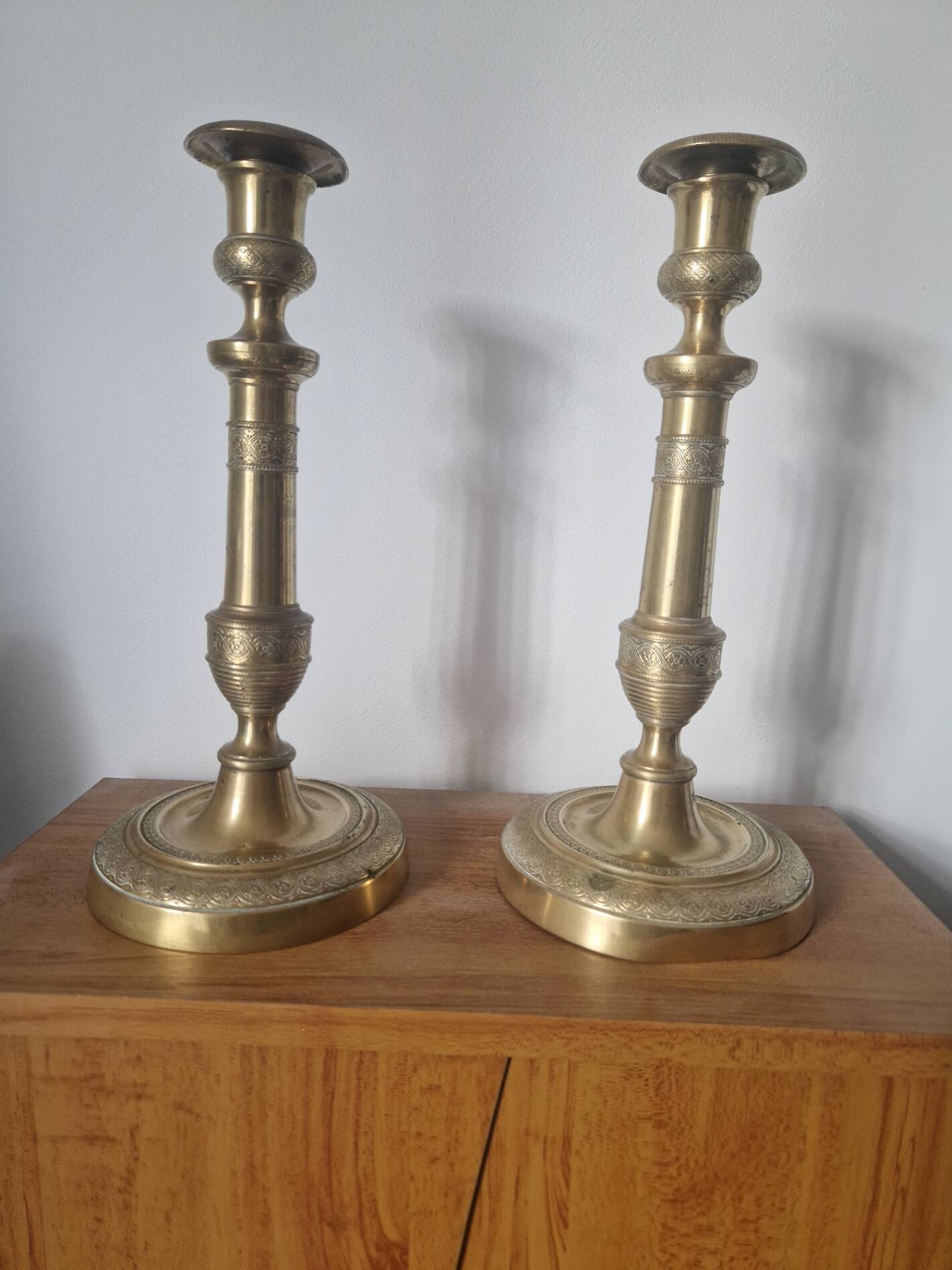 Pair of brass candlesticks