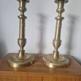 Paire de bougeoirs laiton