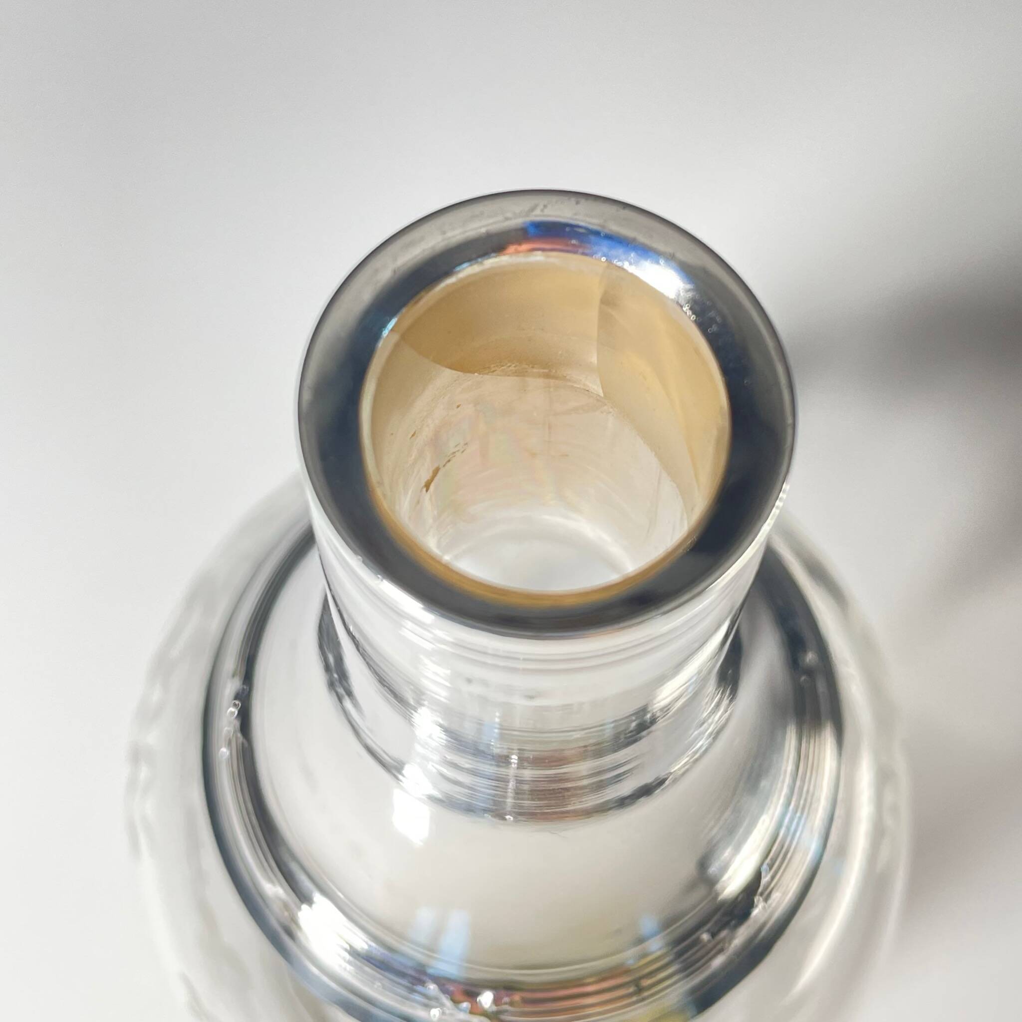Pair of crystal and silver decanters - early 20th century