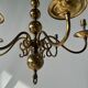 Small golden Dutch chandelier with 6 arms of light