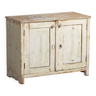Ancien meuble bas à patine blanche (c.1920) #42