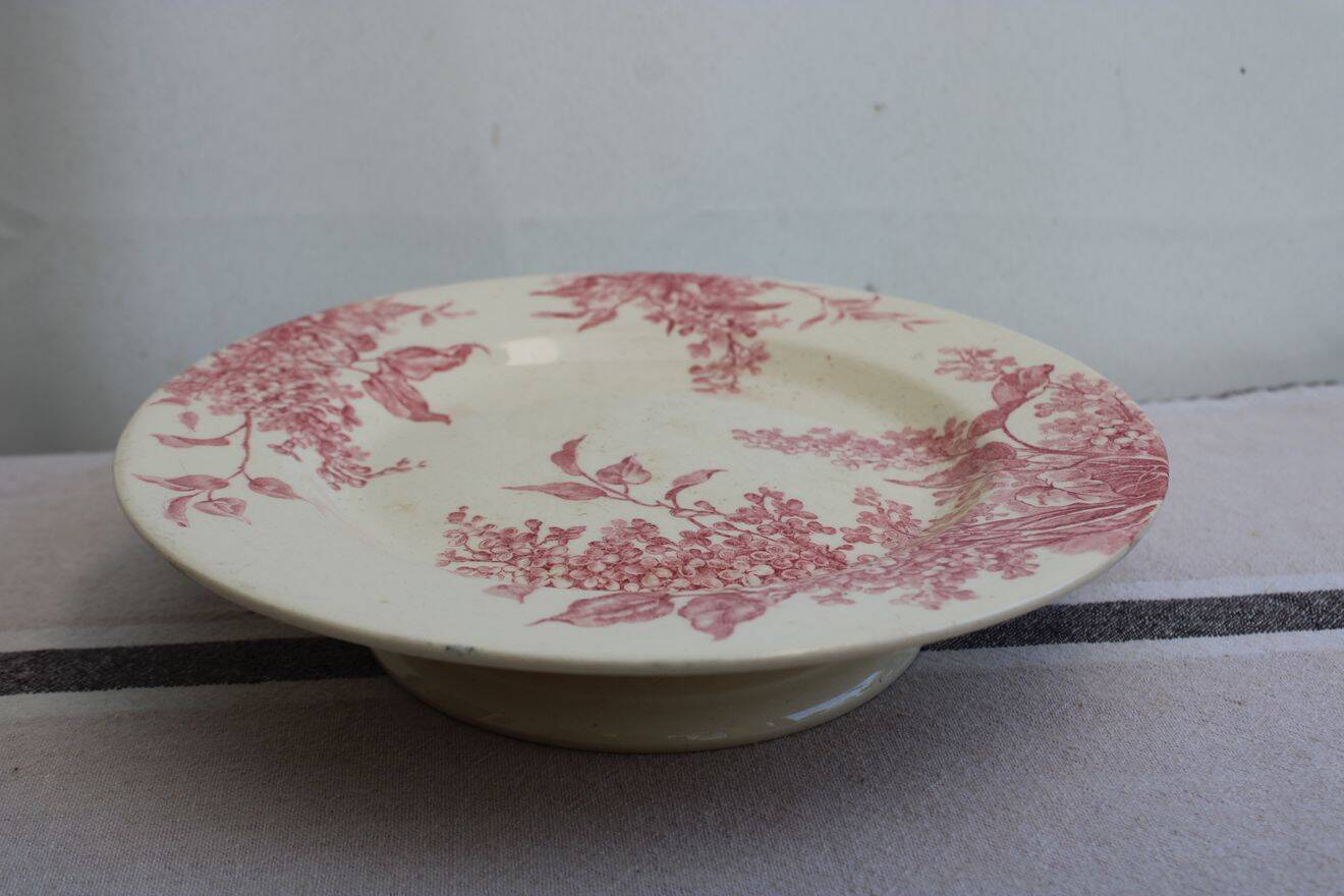 Coupe sur pied en porcelaine GIEN