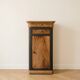 Antique bedside table in walnut and painted wood.