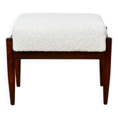 Tabouret Edmund Homa, siège en bouclé crème ivoire blanc - 2 pièces disponibles
