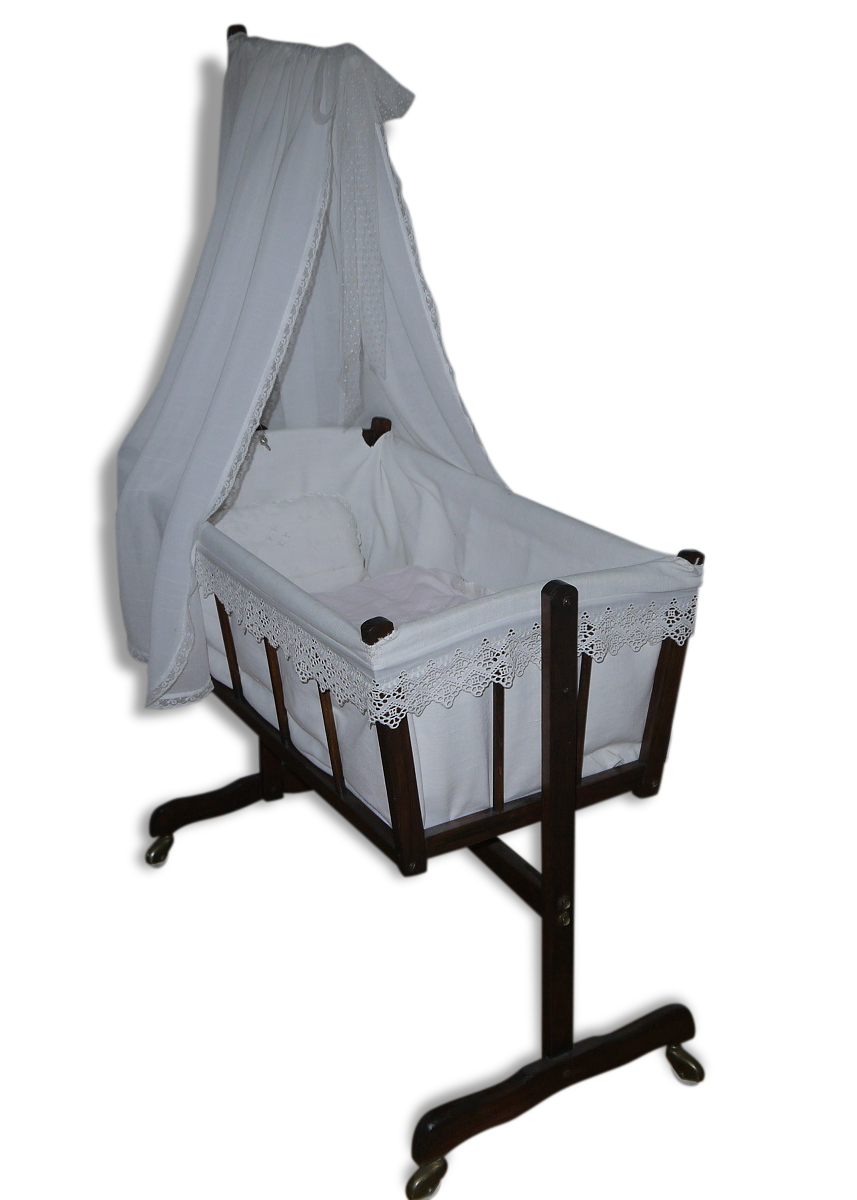 Former cradle swing and bars on wheels