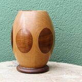 Ovoid vase in turned wood