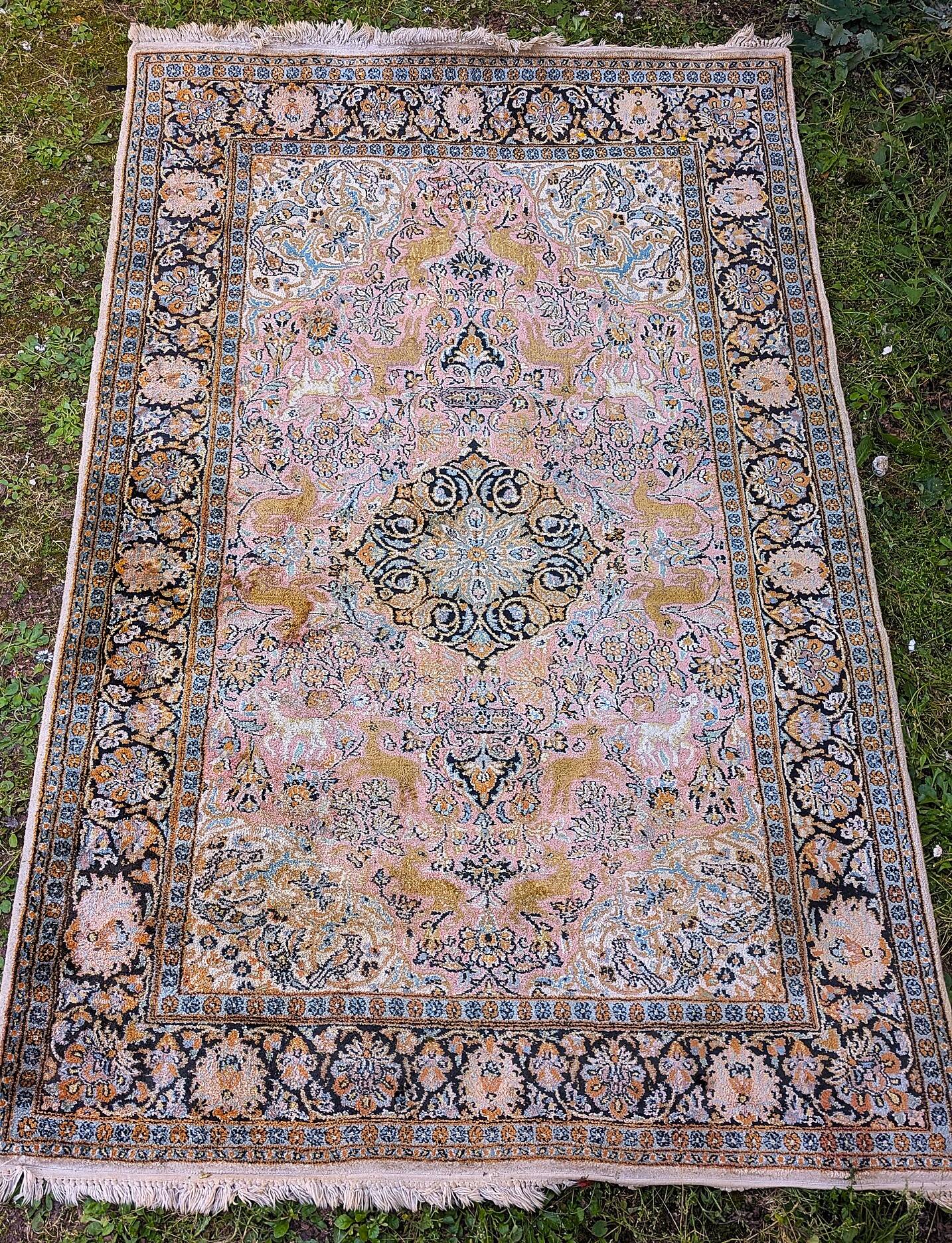 Handmade Silk Oriental Carpet 190 x 117 circa 1950