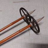 Pair of vintage bamboo ski poles - VM STAVEN - 131 cm