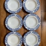 6 English porcelain soup plates