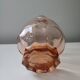 Vase rose année 60 en verre transparent