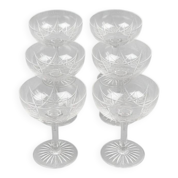 Baccarat, service Epron, suite de 6 coupes à champagne, lot n°2