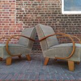 Pair of armchairs by Jindrich Halabala for Thonet 1950. Art deco
