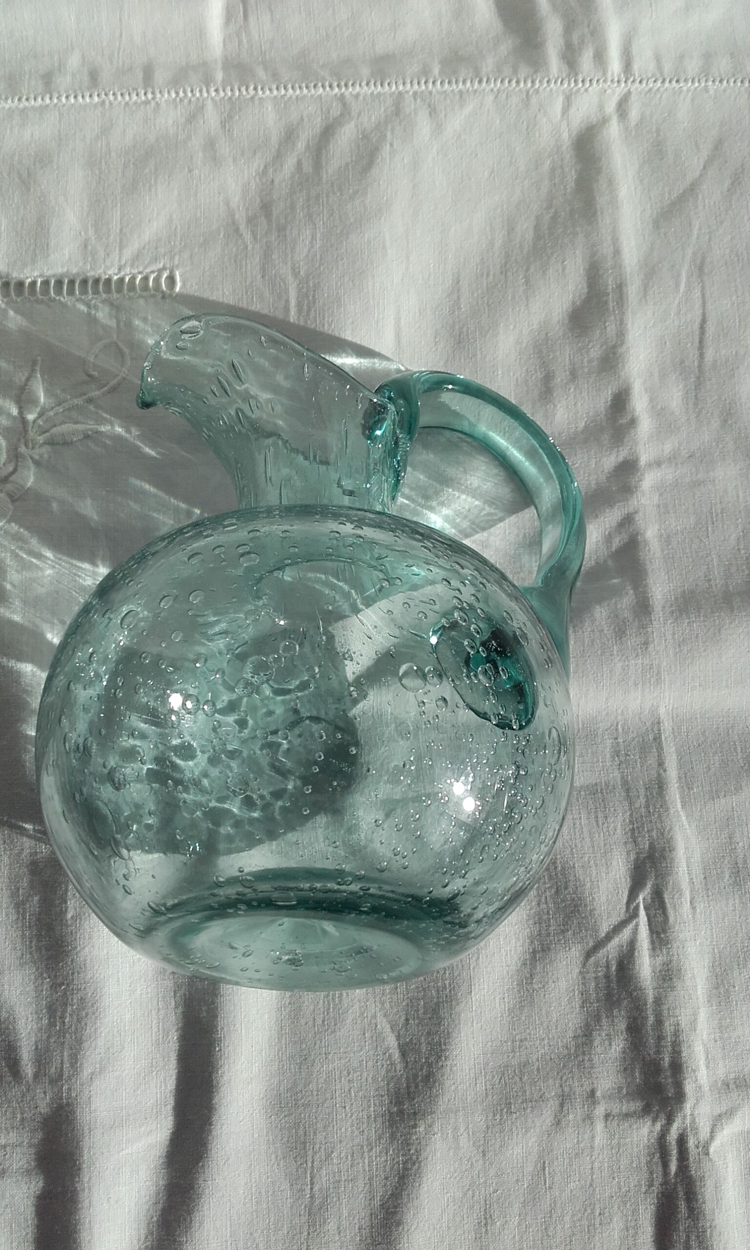 Bubble glass pitcher