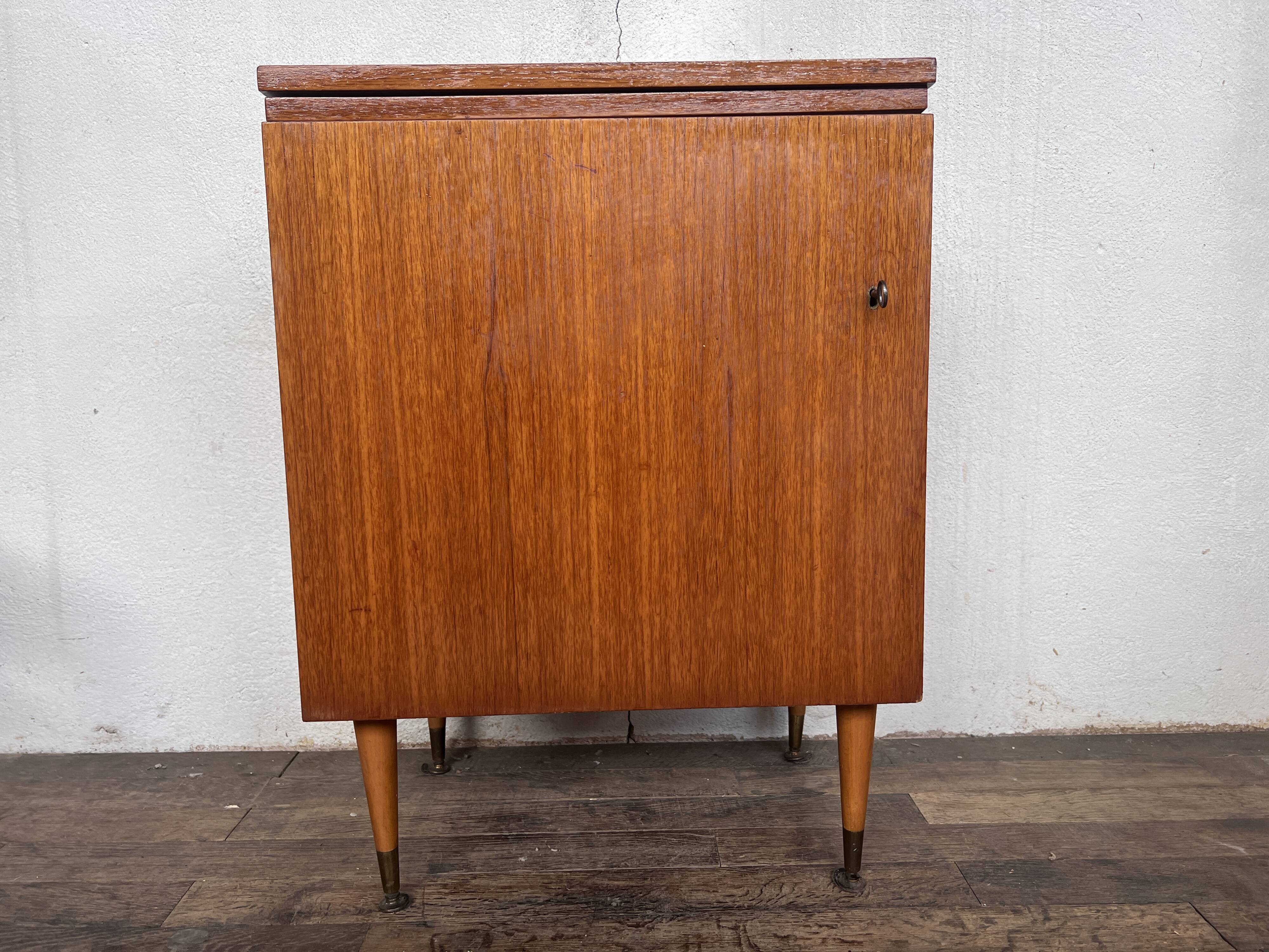 Meuble bar vintage en teck 1960
