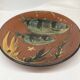 Lluís Puigdemont artisanal dish in enameled ceramic with fish decor