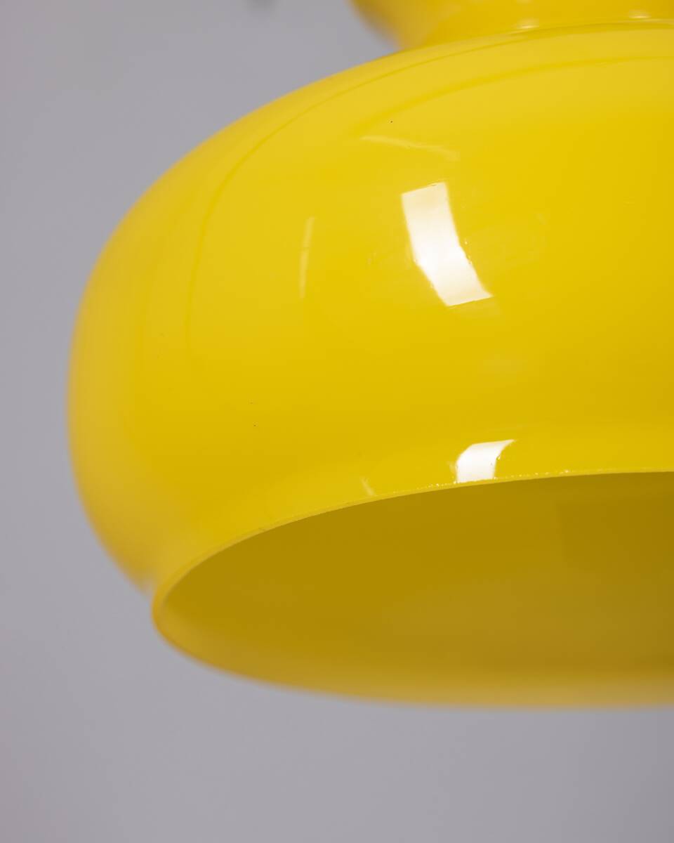 VINTAGE 1970S YELLOW GLASS CHANDELIER, ITALIAN DESIGN