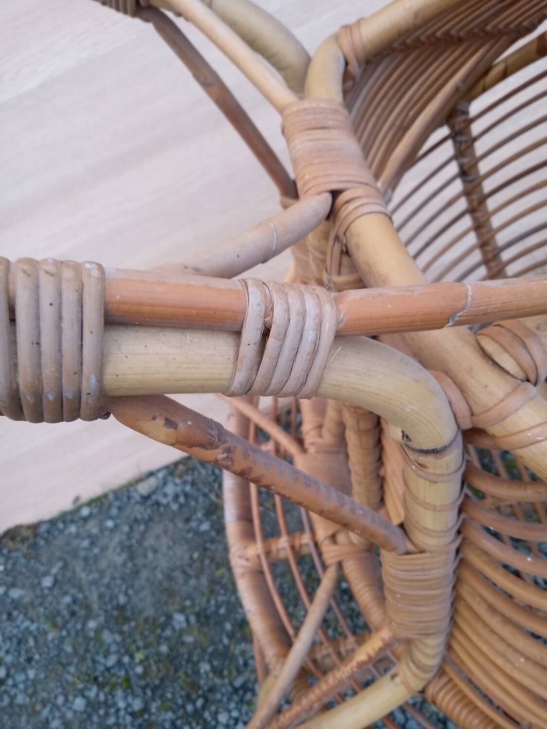 Pair of rattan armchairs