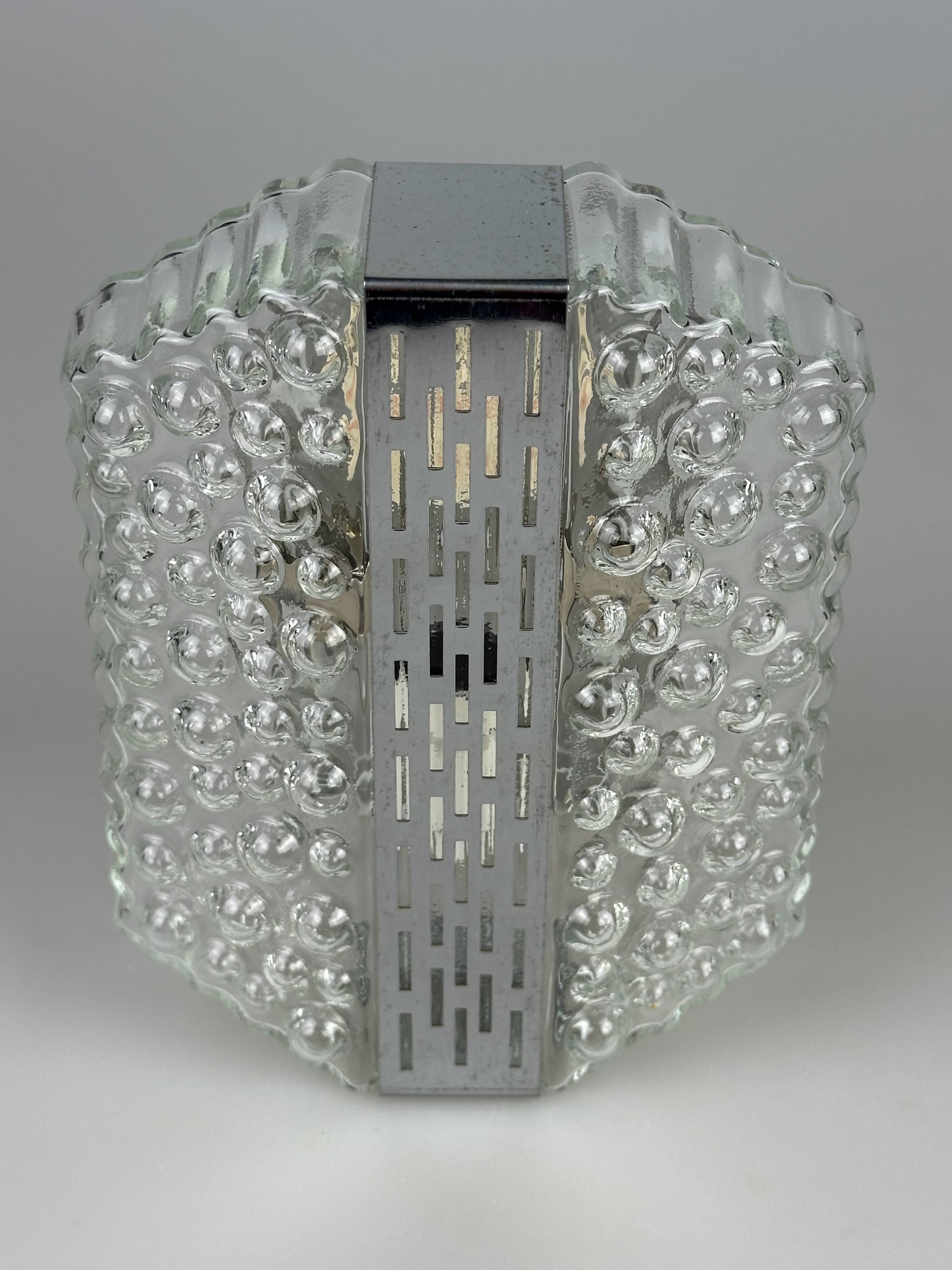 1960s/70s Bubble Wall Lamp, Chrome & Glass, Space Age by Hustadt Leuchten