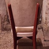 Scandinavian chair skaï white and wood feet bobbin