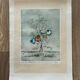 Original Engraving Bernard Louedin 1978 "Thistles of the Marsh" Signed Numbered