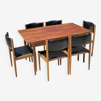 Scandinavian vintage teak dining set 1965