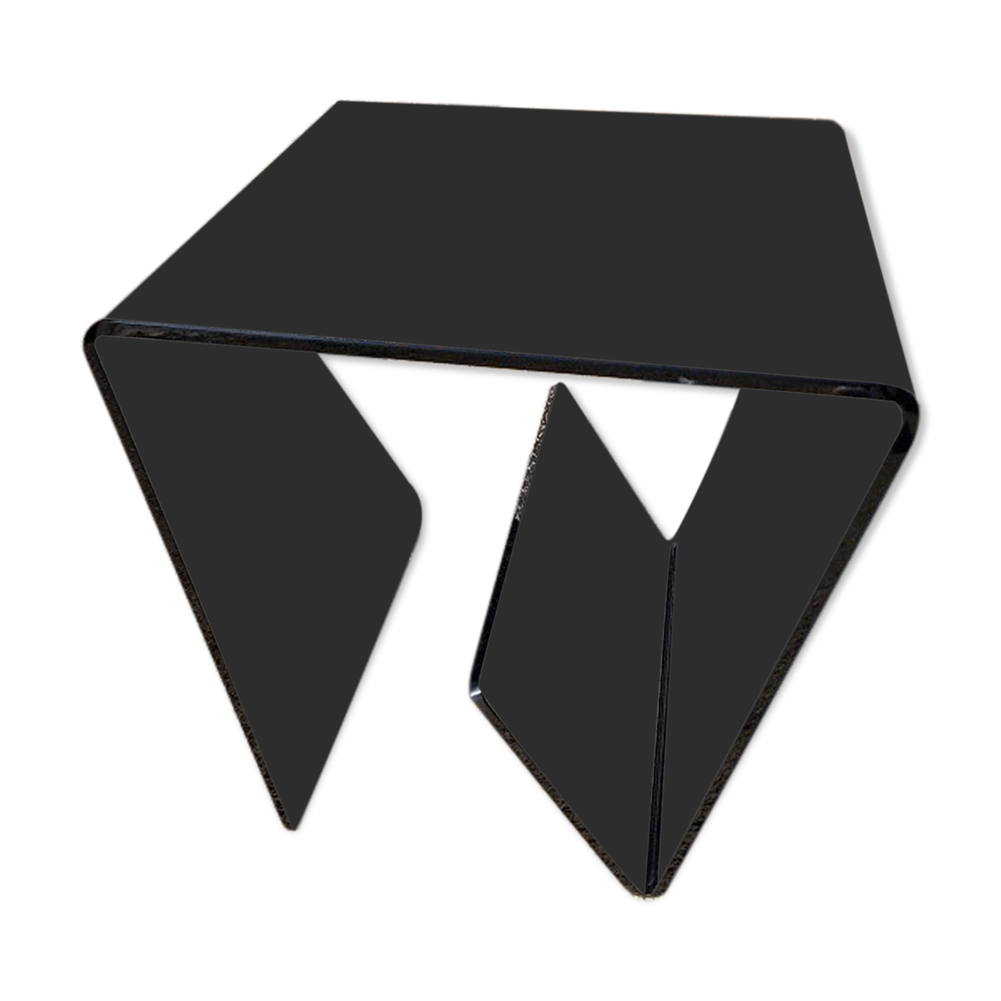 Table basse porte livres en verre 1970