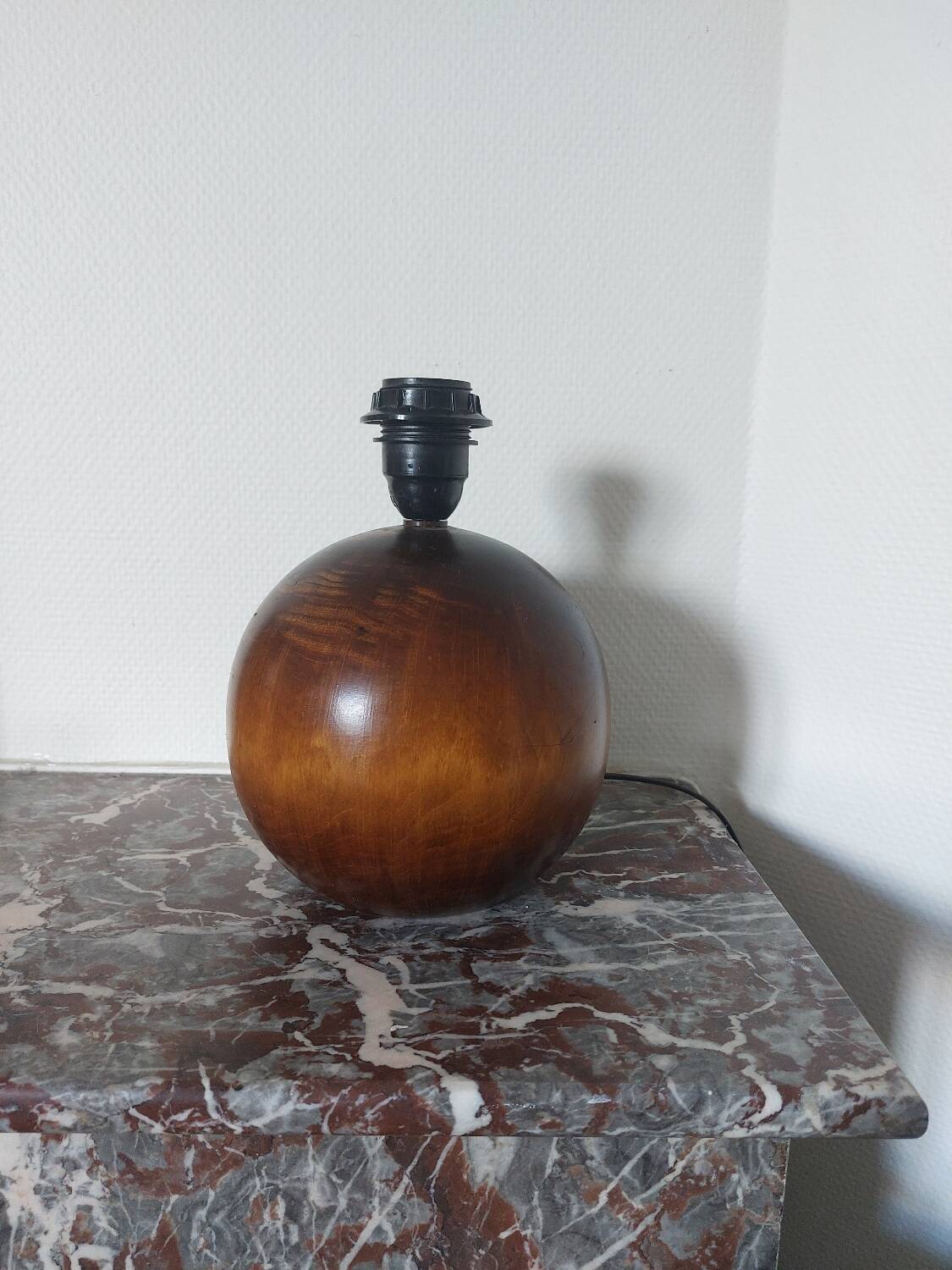 Vintage wooden ball lamp base