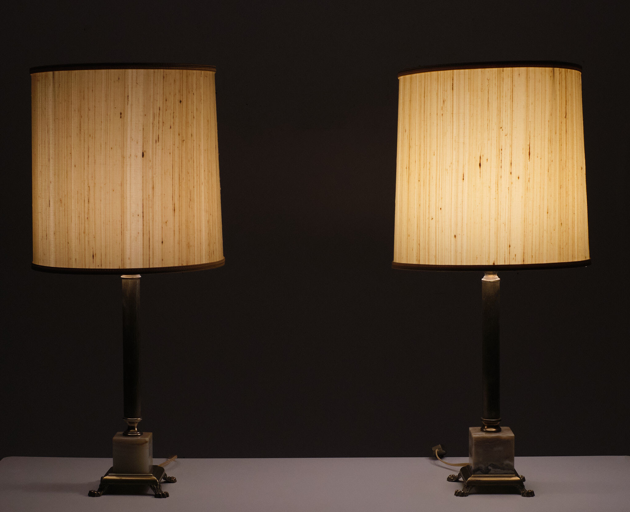 Two Classic Colum Table Lamps, 1960s, France
