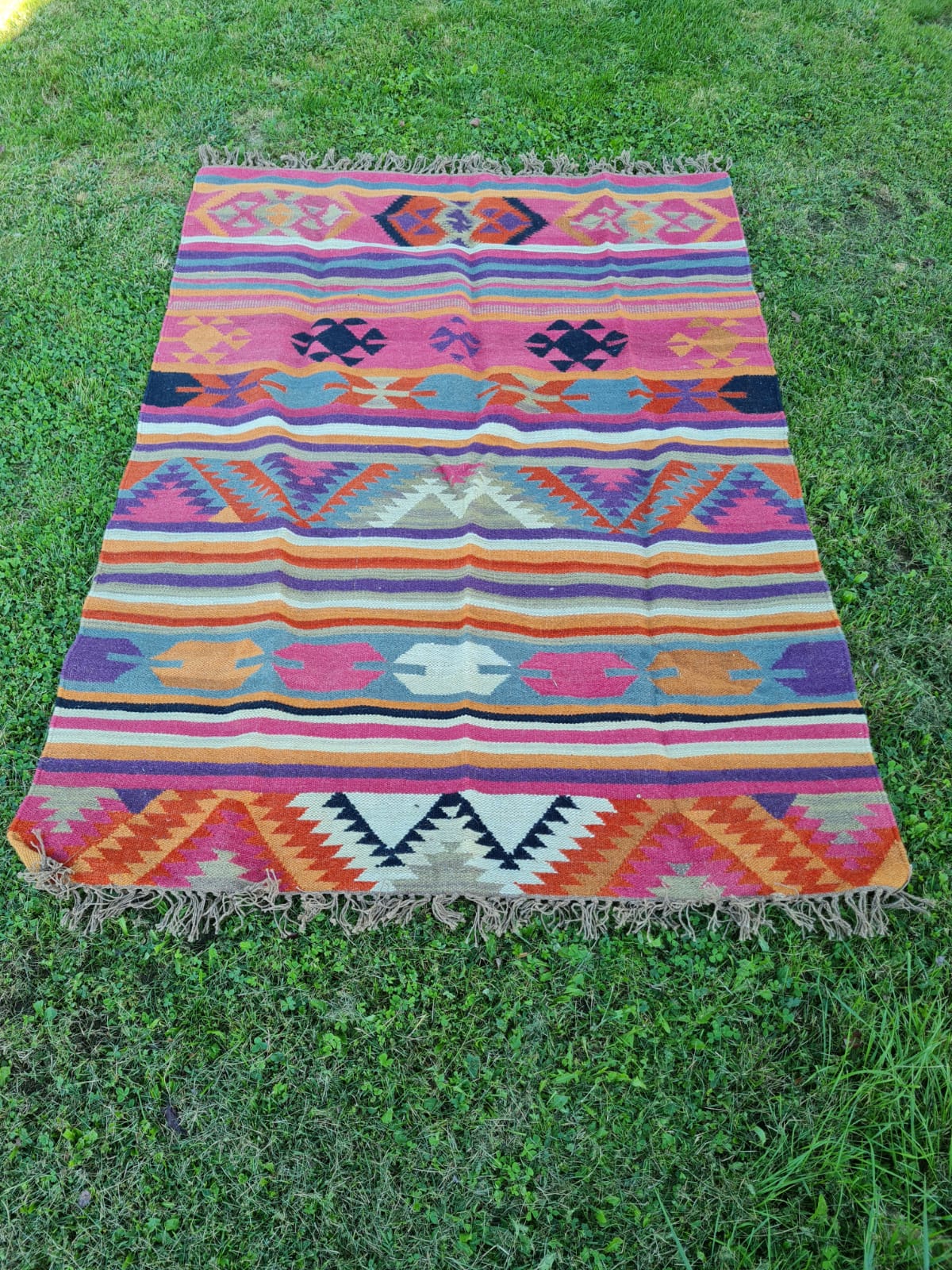Tapis kilim fait main en pure laine 140x200cm