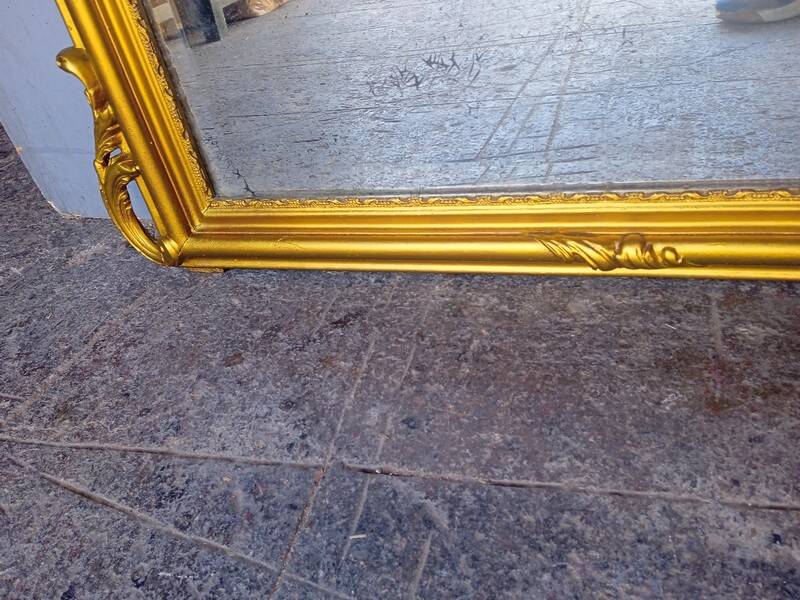 Miroir Louis XV bois doré ep XIX em - 144 cm