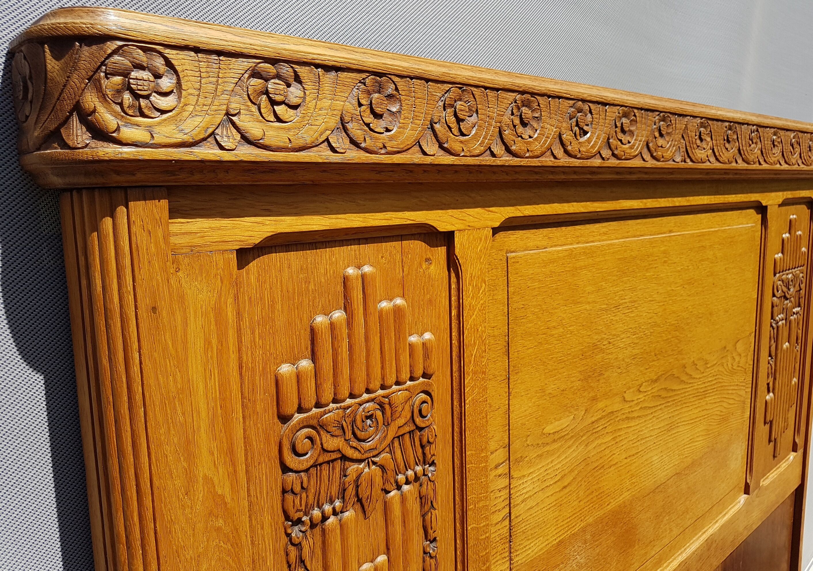 Bed 140cm Art Deco oak