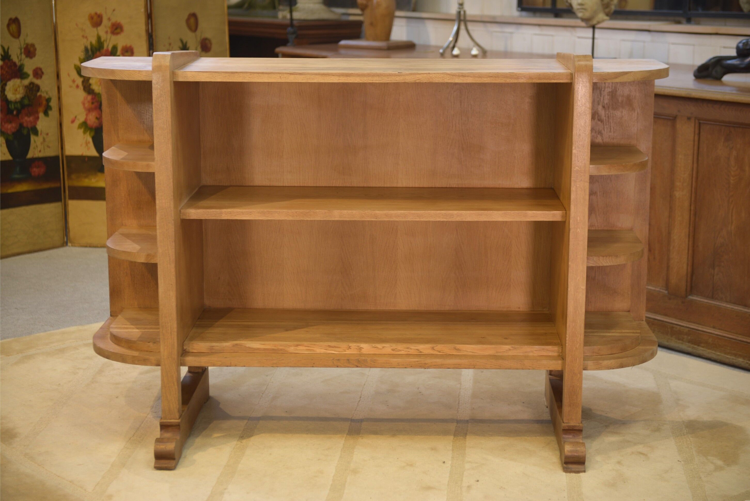 Art Deco modernist oak shelf from the 1940s.