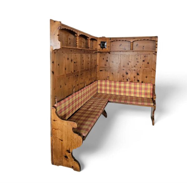 Panneaux d'angle et banc d'angle Tiroler des années 1950