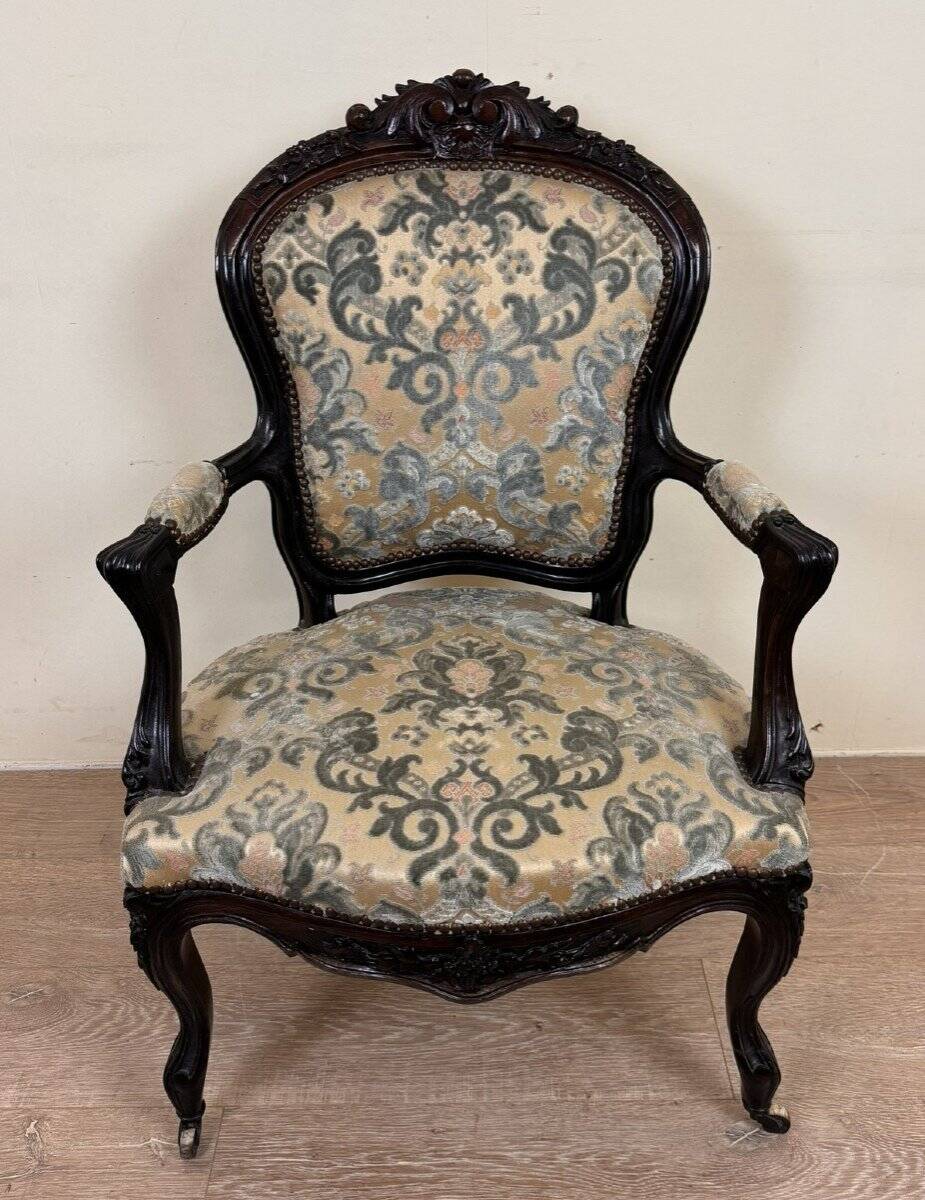 LXVI Style Cabriolet Armchair in Rosewood