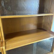 Pair of large vintage wooden display cabinets – 1960s/70s