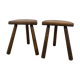 Paire de tabourets tripodes