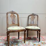 Pair of Louis XVI Period Walnut Chairs, 18th Century