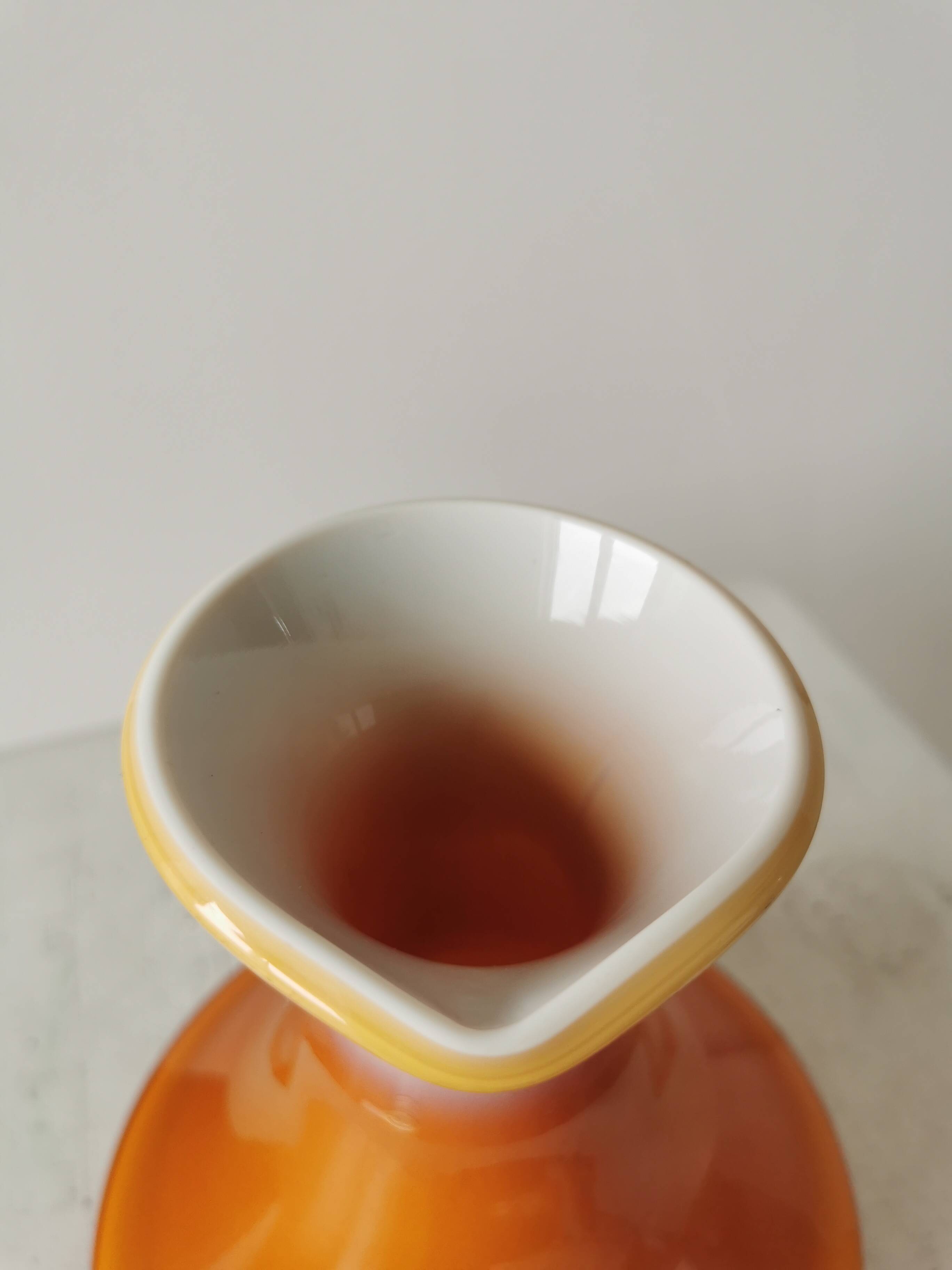 Vintage Murano Cased Glass Vase: Retro Orange Ceramic, 70s Yugoslavia