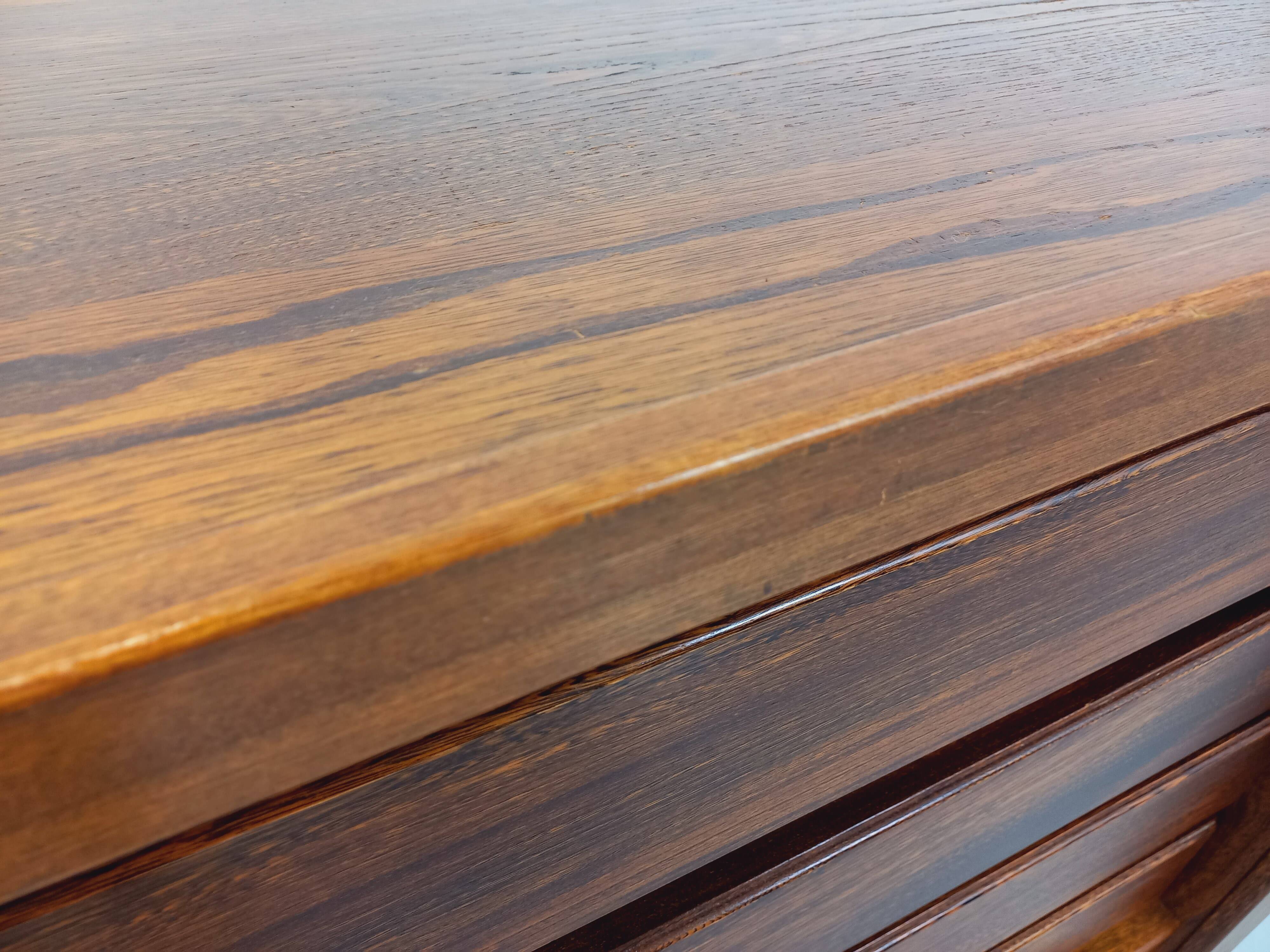 Vintage Maison Regain chest of drawers in solid elm from the 80s