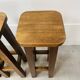 8 solid wood bar stools in brutalist style