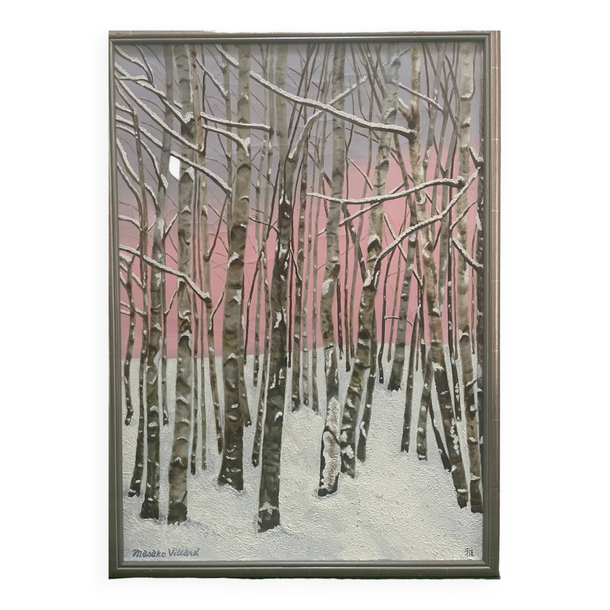 Birch forest painting Masako Villard