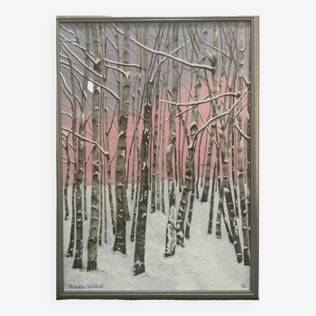 Birch forest painting Masako Villard