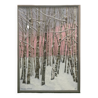 Birch forest painting Masako Villard