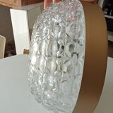 Art Deco ceiling lamp in structured glass 50s