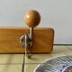 Vintage wooden wall coat rack - triple ball hook