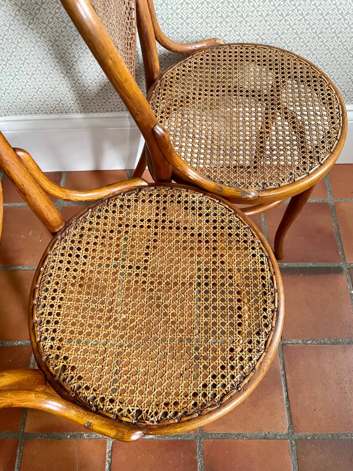 Set of 2 THONET Cane Bistro Chairs N°11 (circa 1900)