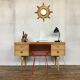 Bureau d'appoint scandinave en teck de 1950 1960 old vintage formica bleu vert