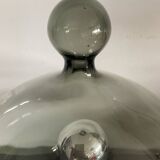 Vintage blown glass and metal lamp