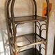 Vintage rattan and wicker shelves