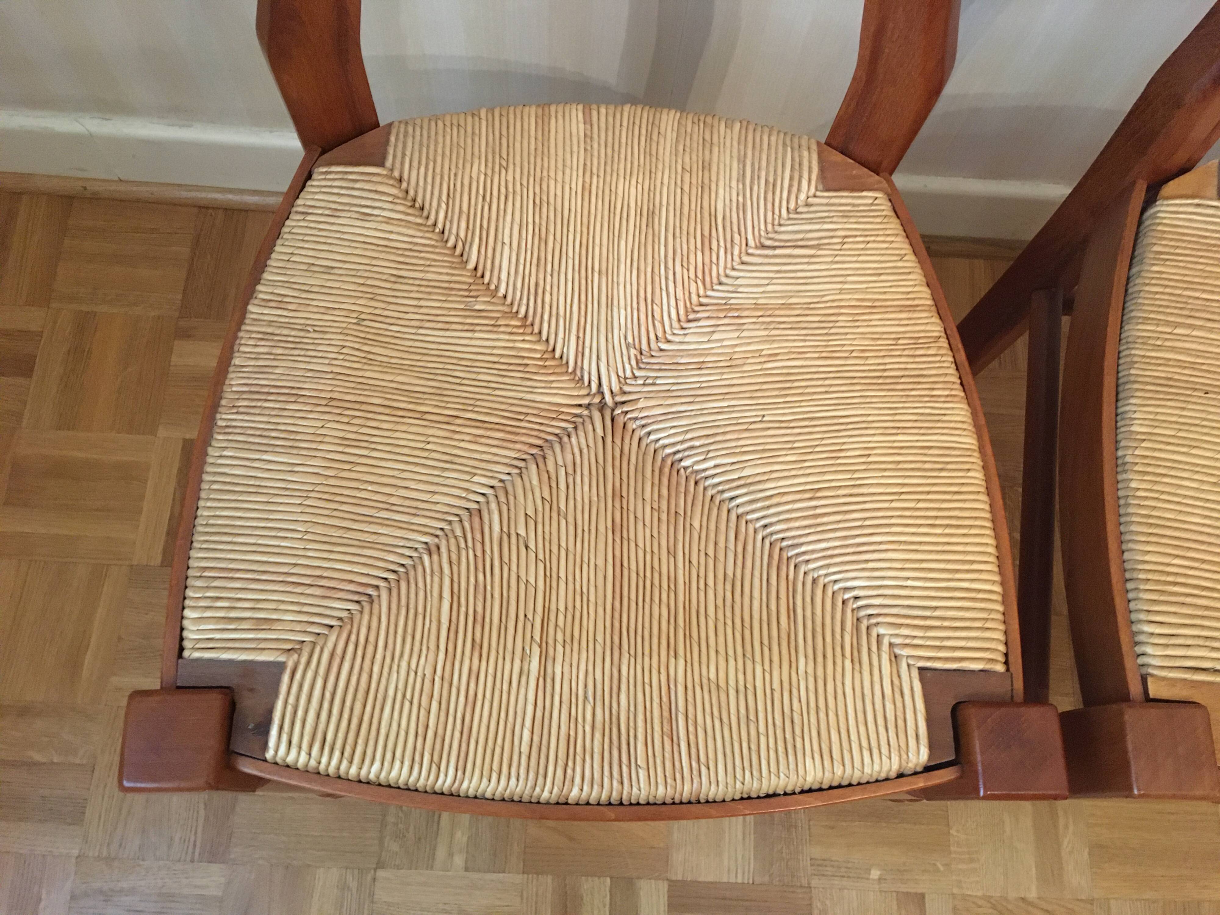 Set of 2 Baumann straw chairs